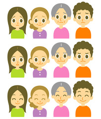 両親と子供二人　困る　怒る　喜ぶ