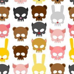 skulls animal seamless pattern. Background for Halloween. Snout