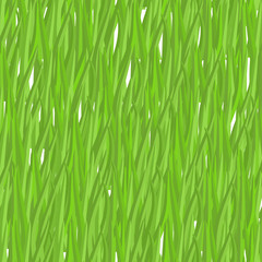 Green grass seamless pattern. Vector background natural greenery
