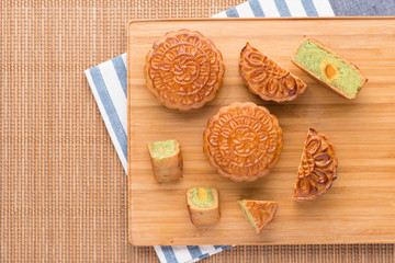 Traditional Mooncake. Mid-Autumn Festival moon cake