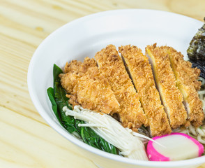 Traditional japanese food on wooden table