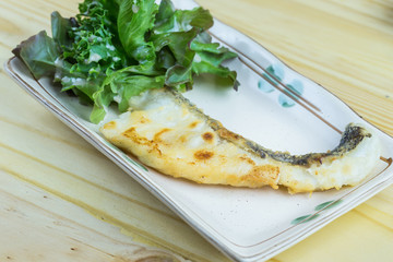 Traditional japanese food on wooden table