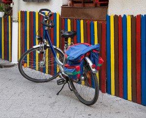 Bike Near The Colorful Wall - 90050423