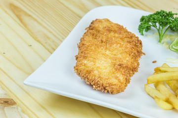 Traditional japanese food on wooden table