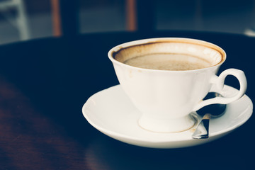 cup of coffee - soft focus with vintage film filter
