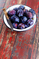 bowl of plums