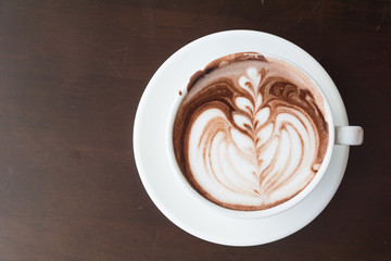 chocolate latte - soft focus with vintage film filter