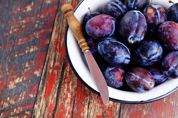 bowl of plums