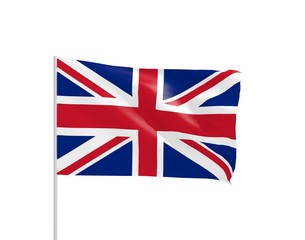 UK flag with metal pole