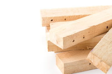light brown wood on white background