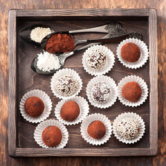 Assorted chocolate truffles