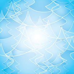 Transparent Pine Tree Outline Pattern for Christmas Card, Winter Holiday Template