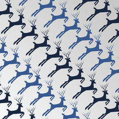  Deers Pattern for Christmas Card, Winter Holiday Template