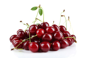 Cherries isolated on white