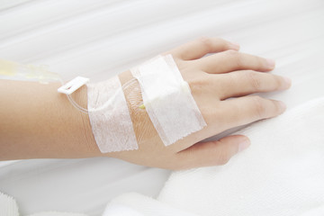 Hand of The Patient in the Hospital