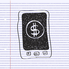 Simple doodle of mobile payments