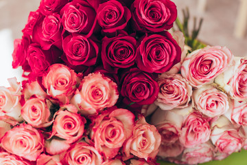 Bouquet of roses close up. Background.