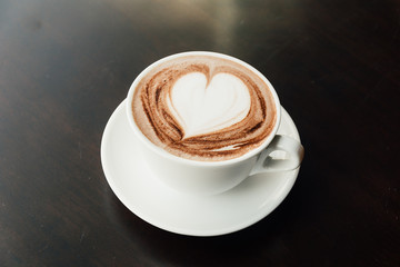 chocolate latte - soft focus with vintage film filter