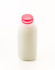 milk bottle on white background