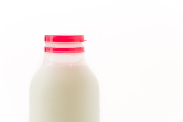 milk bottle on white background