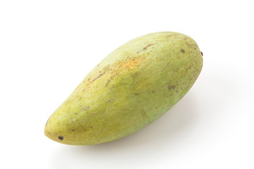 fresh green mango on white background