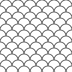 Vector seamless texture. Modern abstract background. Geometric pattern with fish scales. © alla_ko