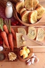 Garlic bread of herb delicious with making bread.