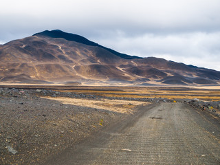 Barren inland landscape of northern Iceland