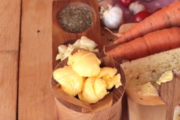 Garlic bread of herb delicious with making bread.