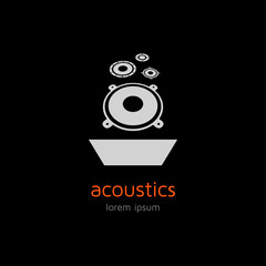Acoustic logo template on dark background