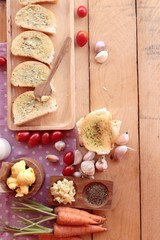 Garlic bread of herb delicious with making bread.