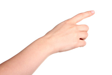 hand on a white background