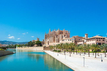 Palma de Mallorca, port marina Majorca Cathedral