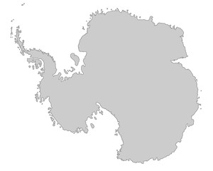 Südpol - Karte in Grau