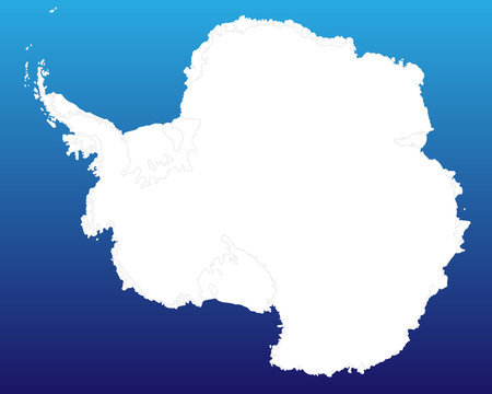 Südpol - Karte in Blau