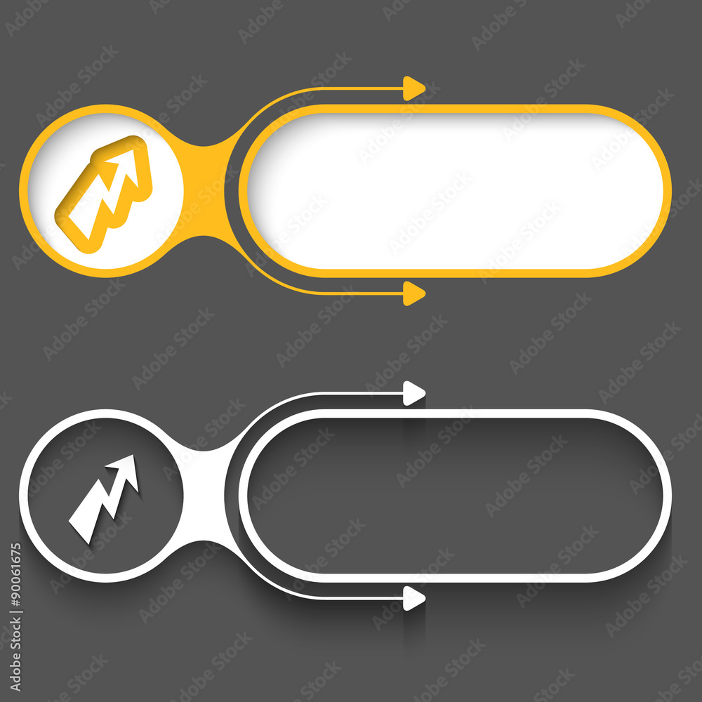 Poster two abstract frames with arrows and flash