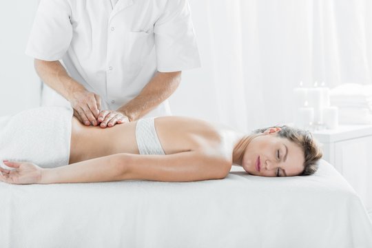 Professional massage treatment in spa salon