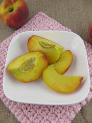 frische Pfirsichstücken