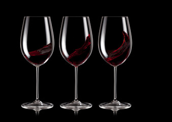 Three glasses of red wine