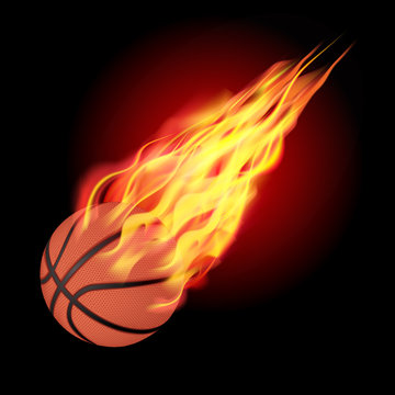 Basketball ball in fire