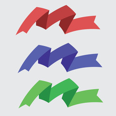 Fototapeta premium Vector Set of Color Ribbons for Your Text. Red, blue, green