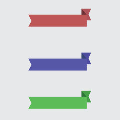 Vector Set of Color Ribbons for Your Text. Red, blue, green