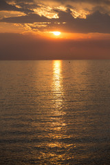 Orange sunset on Río de la Plata from Uruguay