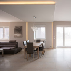 Fototapeta premium Dining space in commodious house