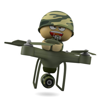 Mini soldier with drone.