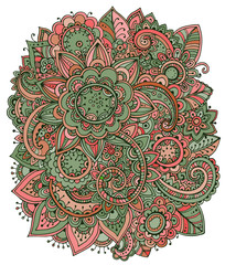 Hand drawn vector doodle flowers