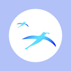 Icon two albatrosses flying in circle. sign of albatrosses for your design 