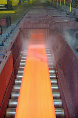 steel plate on conveyor