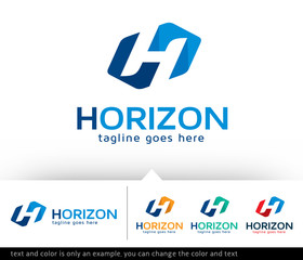 Horizon Letter H Logo Template Design Vector