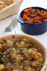Braising meat with Italian herbs